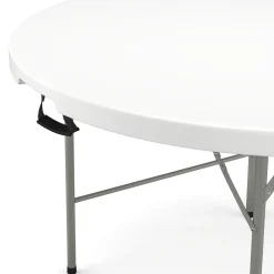 Campingtisch klappbar rund 122 x 74 cm weiss