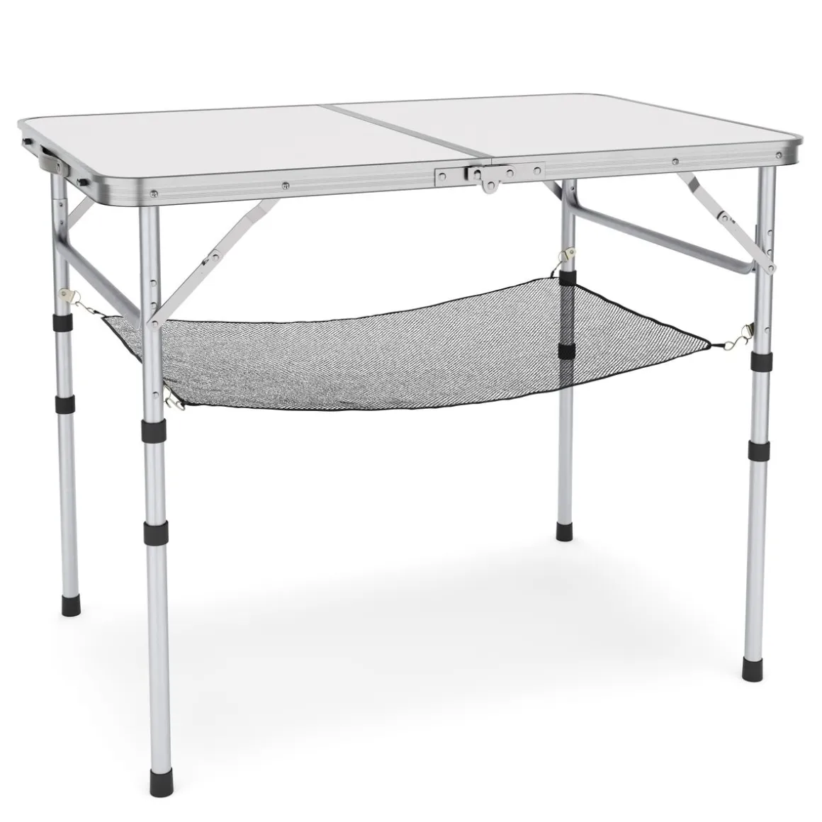 Campingtisch klappbar WILLY höhenverstellbar 90 x 60 cm weiss