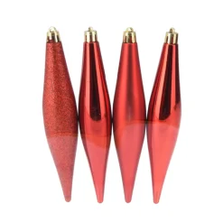 Christbaumschmuck Set Zapfen 15 cm 4-teilig rot