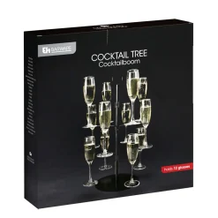 Cocktailbaum Metall für 12 Gläser schwarz