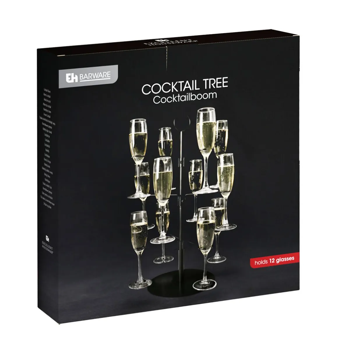 Cocktailbaum Metall für 12 Gläser schwarz