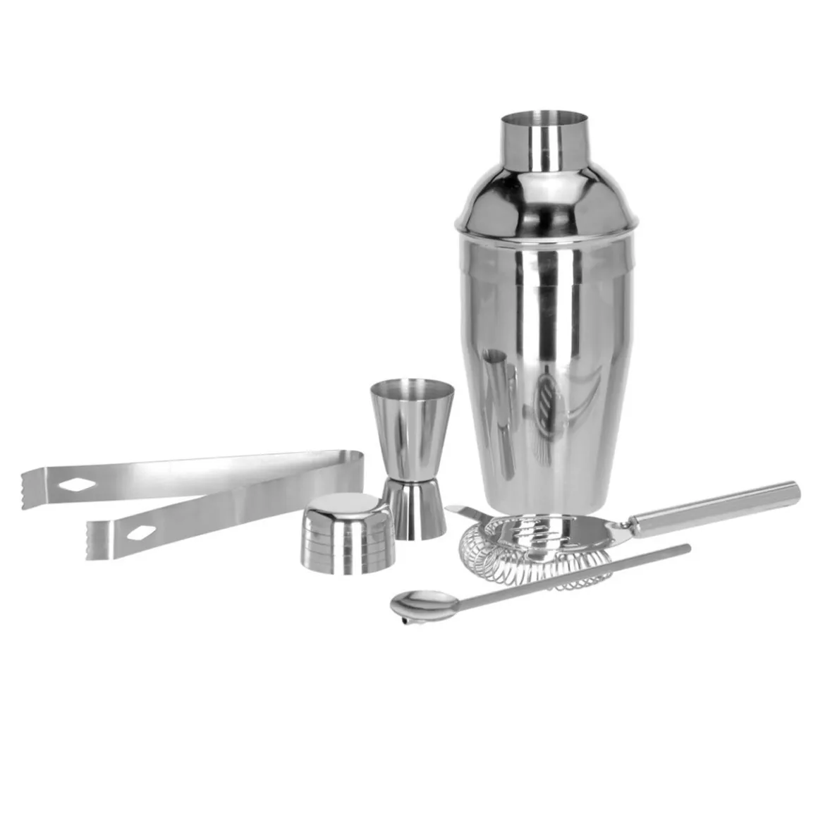 Cocktail Shaker Set Edelstahl 5-teilig silber