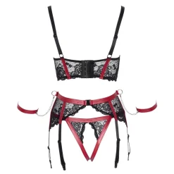 Cottelli Bondage BH Set mit Fesseln Grösse S schwarz/rot