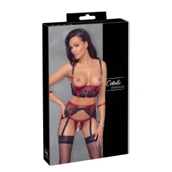 Cottelli Bondage BH Set mit Fesseln Grösse S schwarz/rot