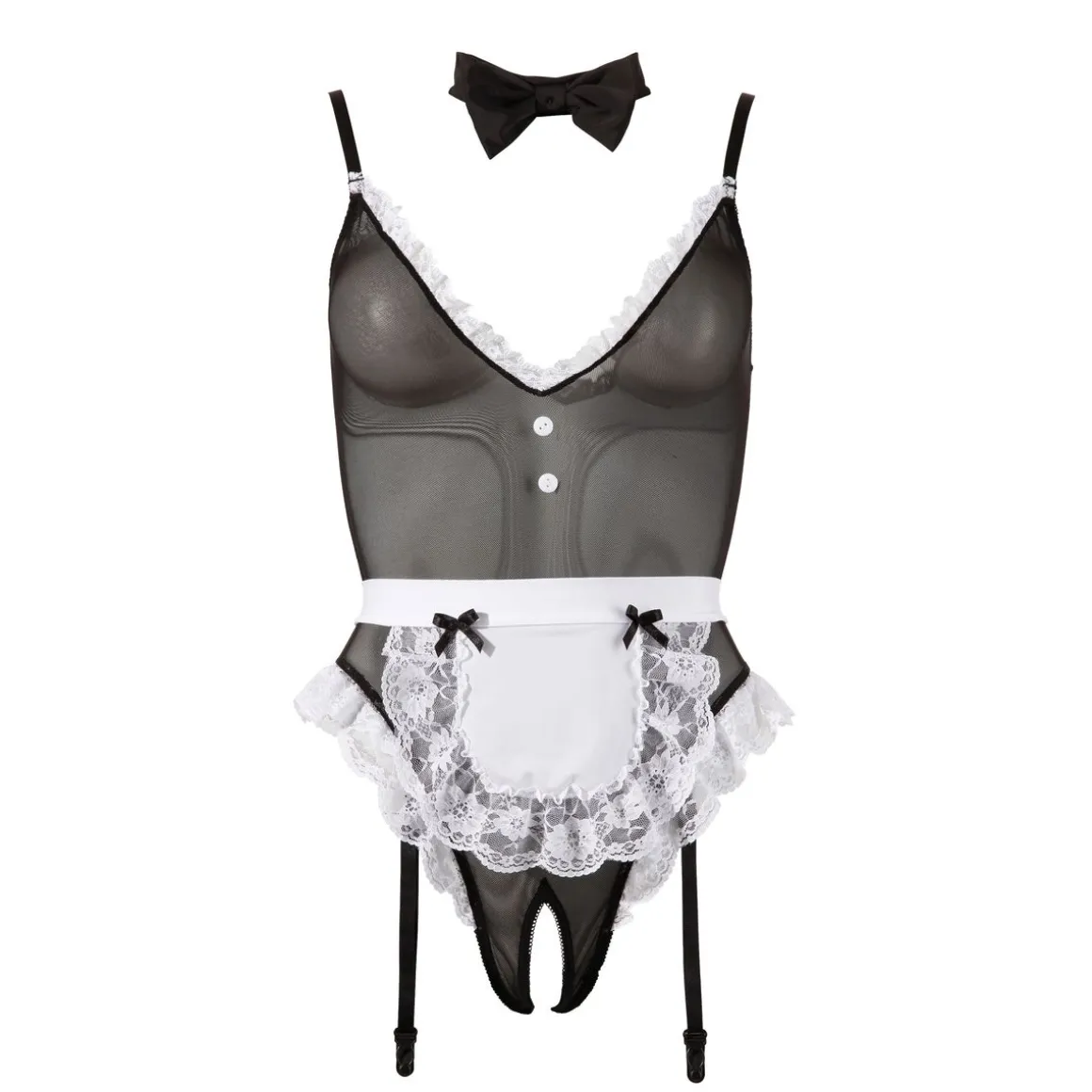 Cottelli Dienstmädchen Body Grösse L schwarz/weiss