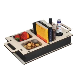 Couchbar Snackbox Holz 55 x 27 cm natur/schwarz