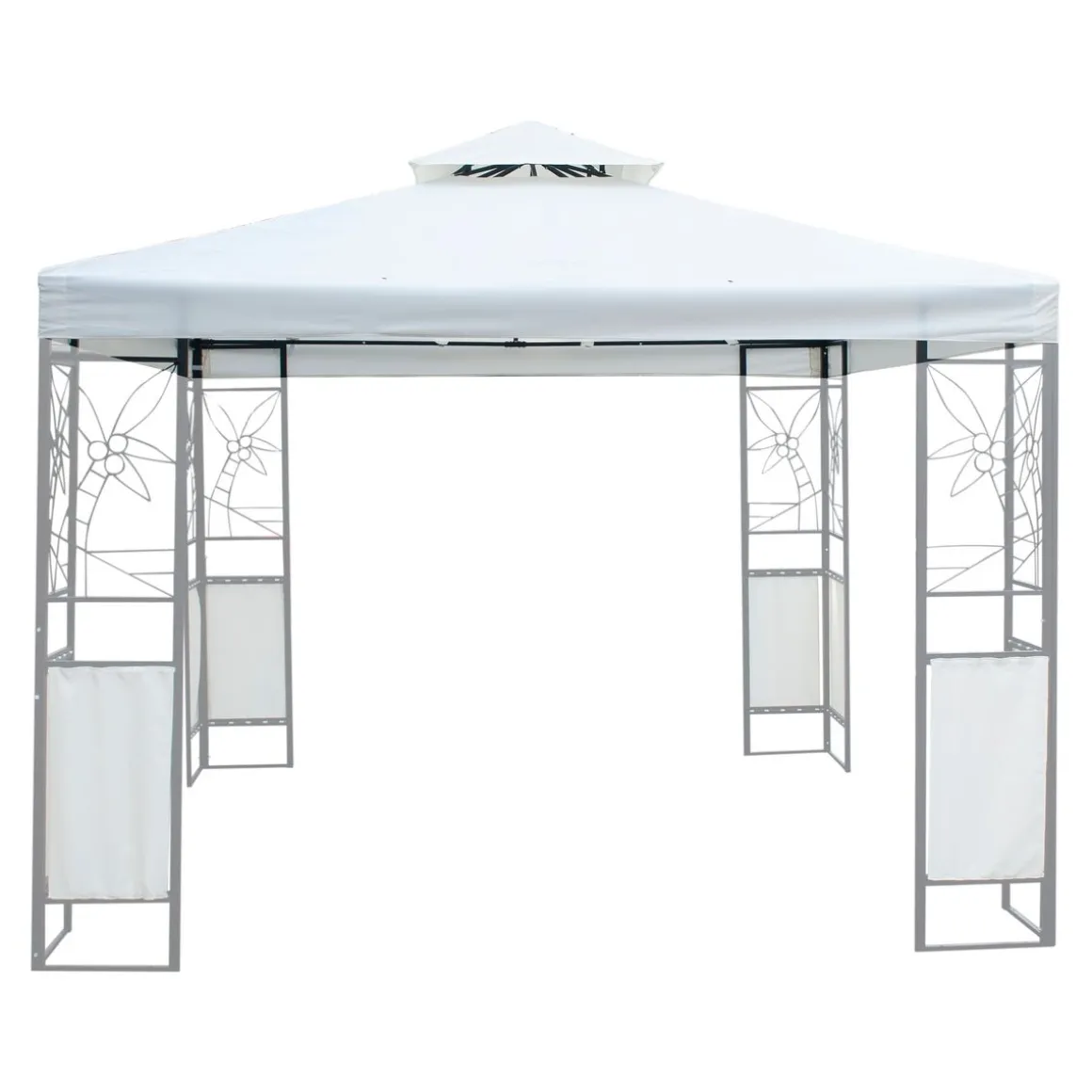 Dach Gartenpavillon HOWEA 3 x 3 m weiss