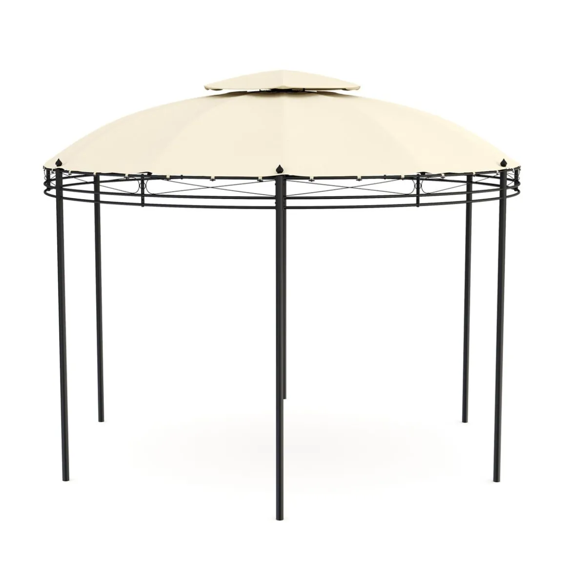 Dach Gartenpavillon LED ROYAL rund beige