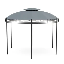 Dach Gartenpavillon LED ROYAL rund grau