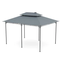 Dach Gartenpavillon LED ROYAL 4 x 3 m grau