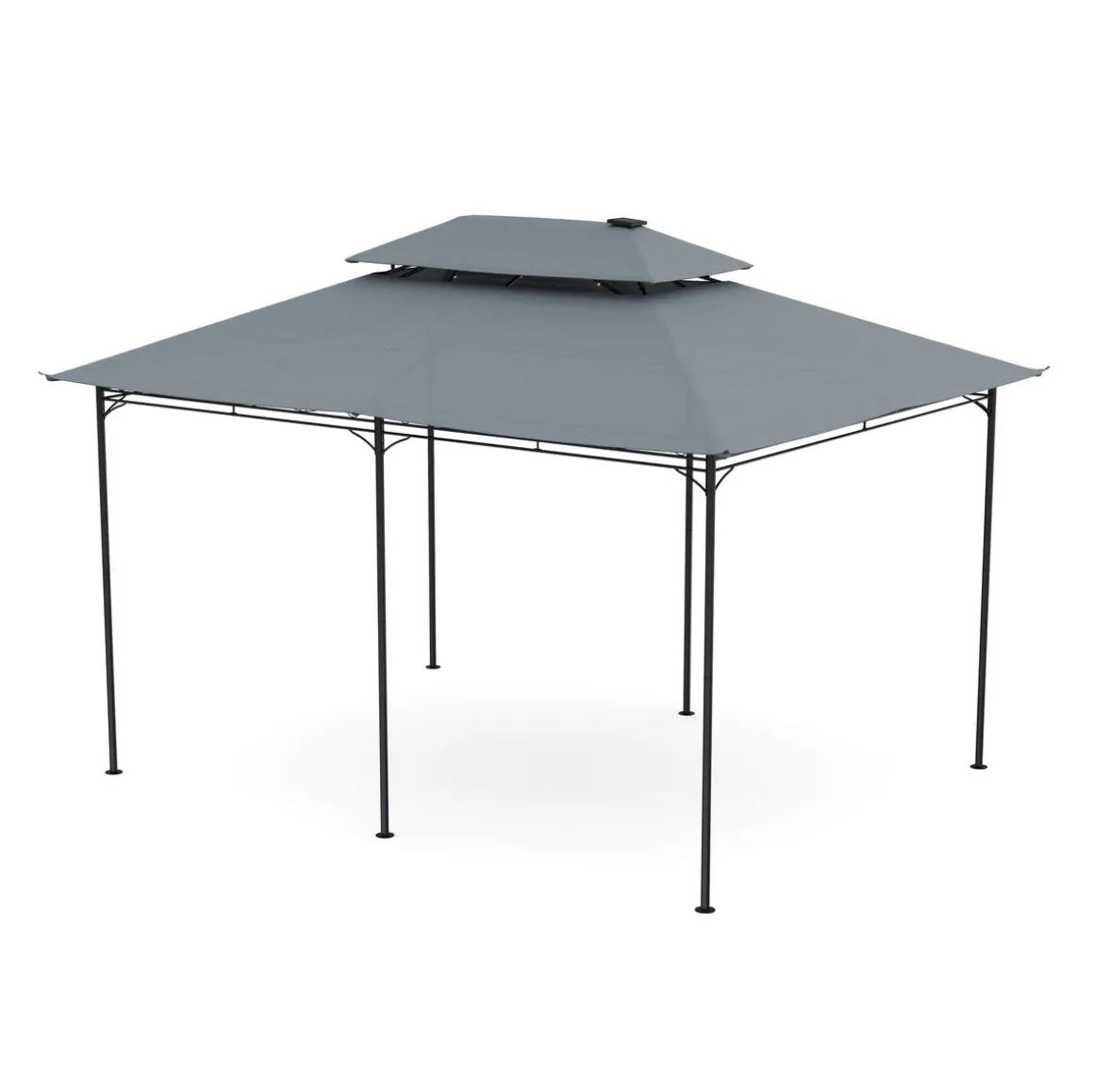 Dach Gartenpavillon LED ROYAL 4 x 3 m grau