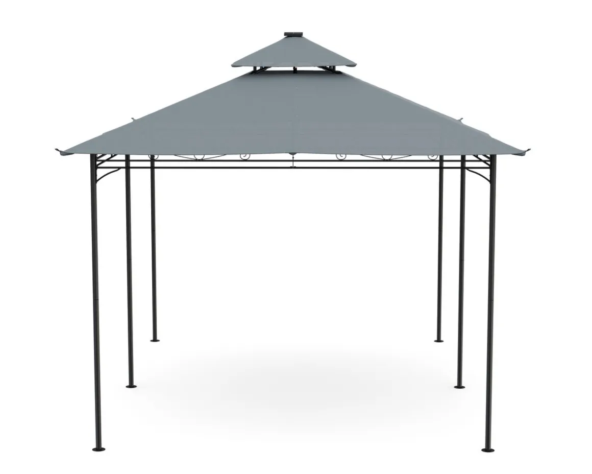 Dach Gartenpavillon LED ROYAL 4 x 3 m grau