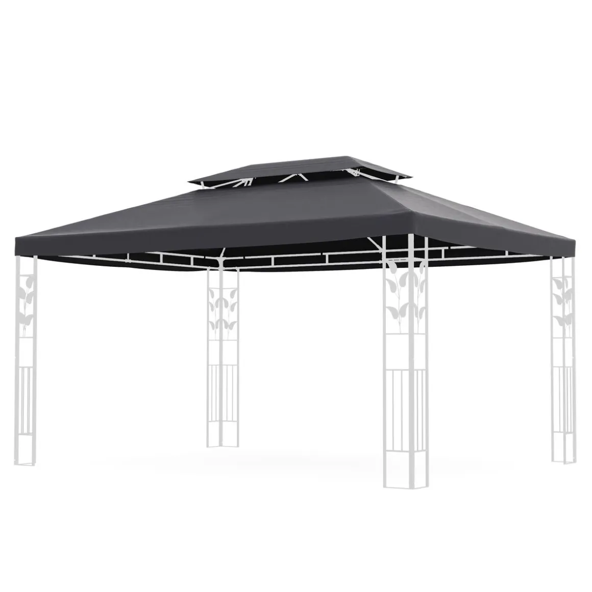 Dach Gartenpavillon ZEN 4 x 3 m anthrazit