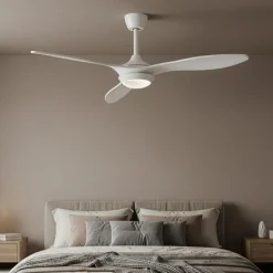Deckenventilator mit Lampe 132 cm weiss