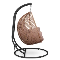 Doppel Hängesessel mit Gestell HAITI braun