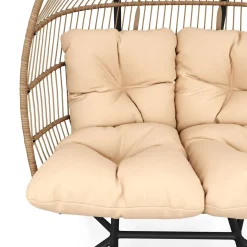 Doppel Hängesessel mit Gestell BELIZE beige