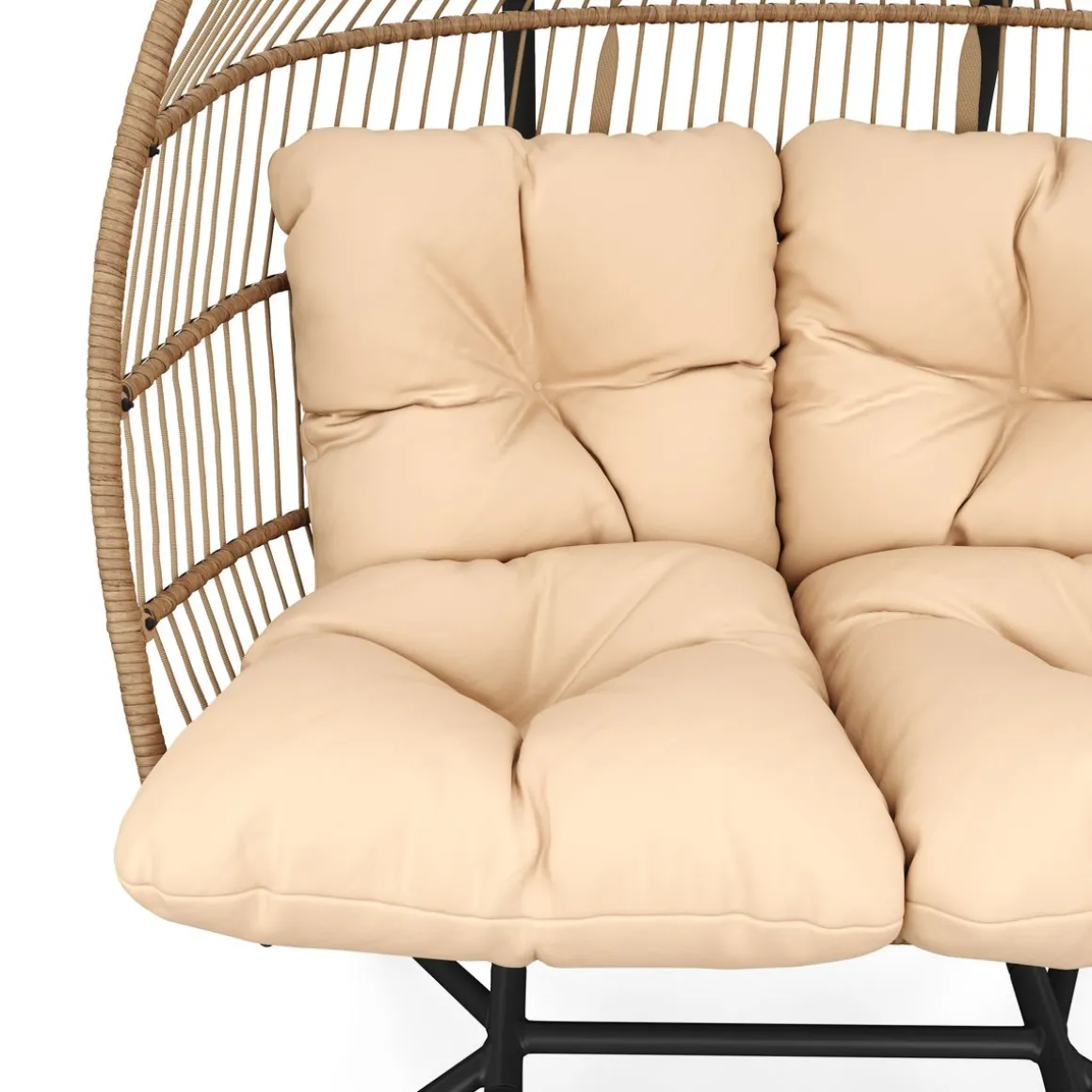 Doppel Hängesessel mit Gestell BELIZE beige