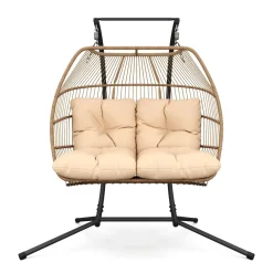 Doppel Hängesessel mit Gestell BELIZE beige