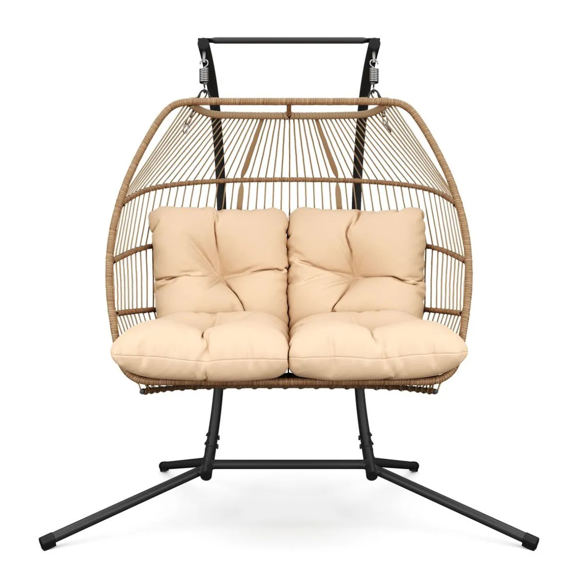 Doppel Hängesessel mit Gestell BELIZE beige
