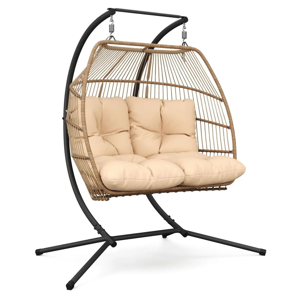 Doppel Hängesessel mit Gestell BELIZE beige