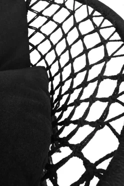 Doppel Hängesessel mit Kissen schwarz