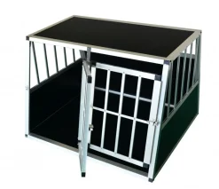 Doppelhundebox Alu geneigte Rückseite M schwarz
