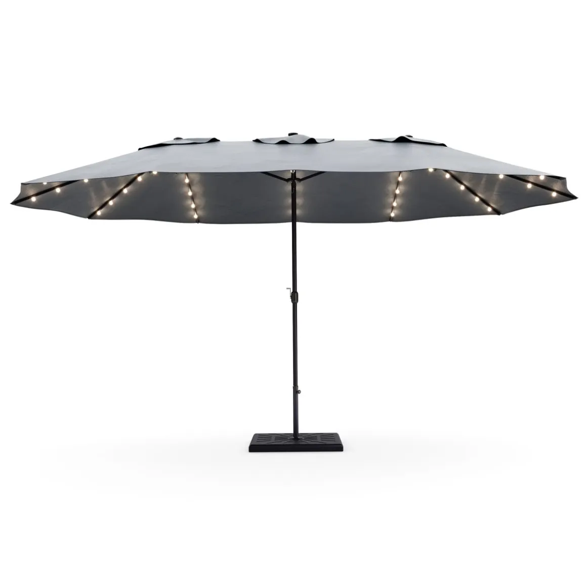 Doppel-Sonnenschirm OZE mit LED 460 x 270 cm anthrazit