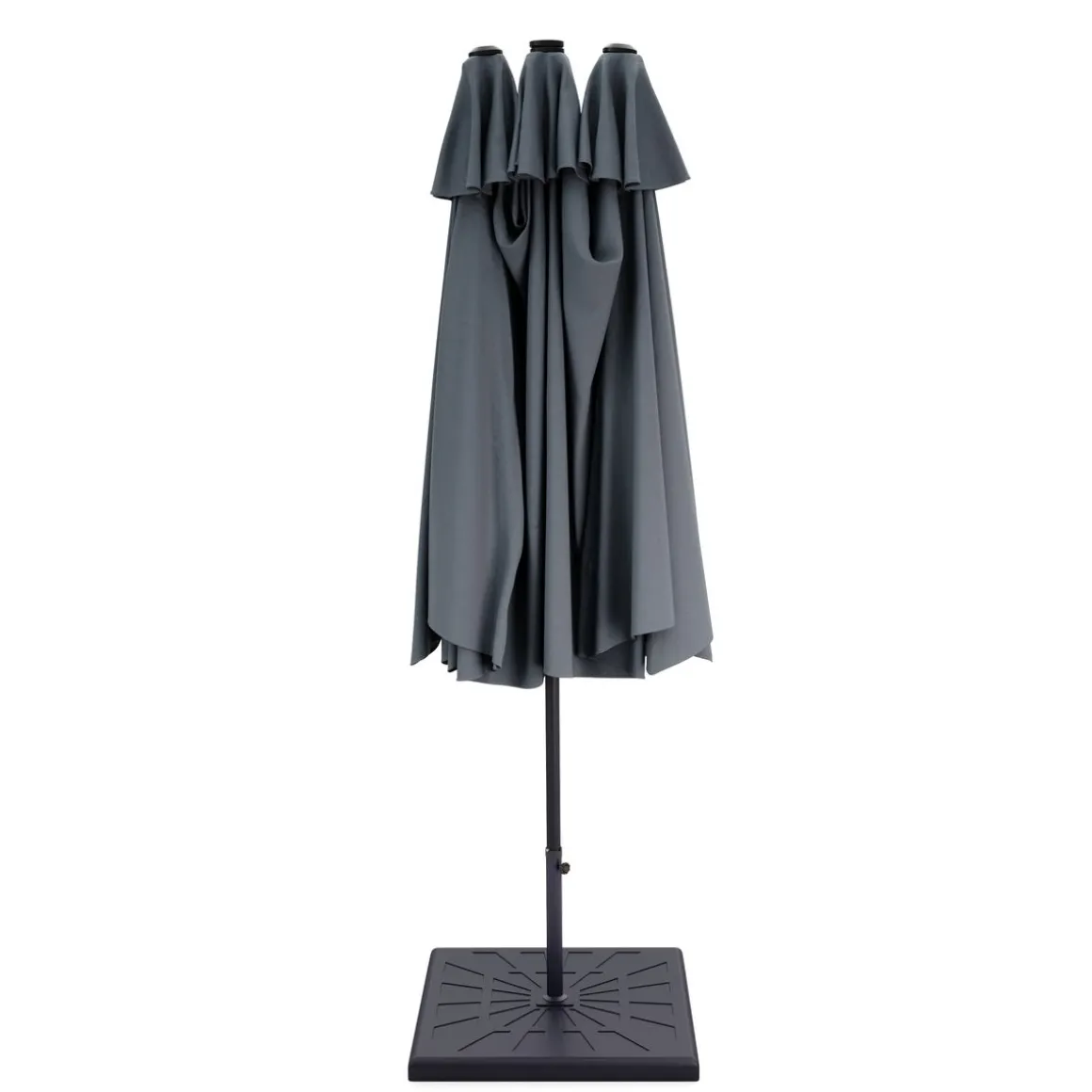 Doppel-Sonnenschirm OZE mit LED 460 x 270 cm anthrazit