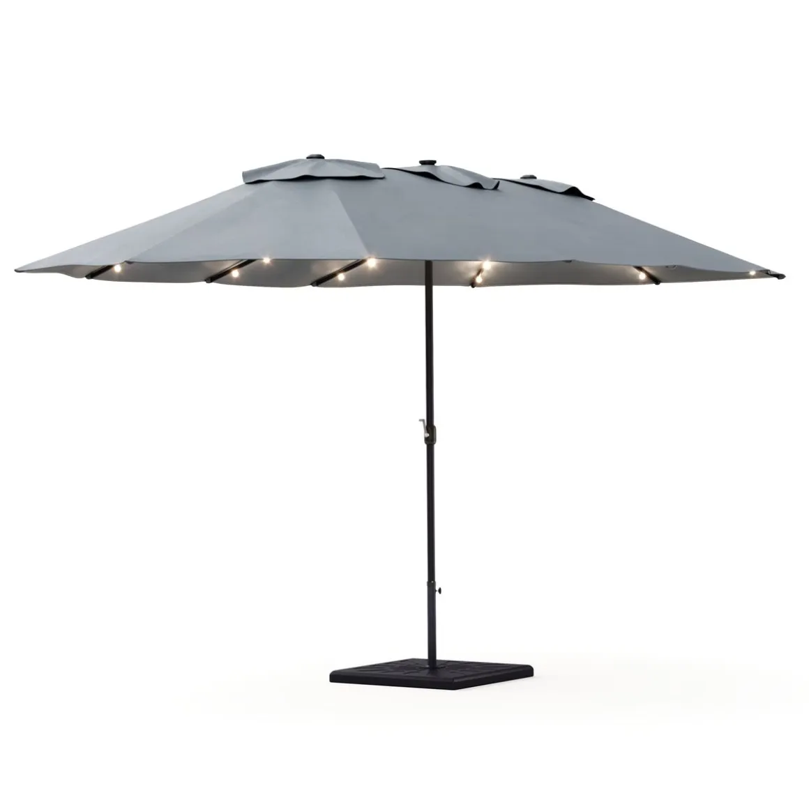 Doppel-Sonnenschirm OZE mit LED 460 x 270 cm anthrazit