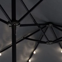 Doppel-Sonnenschirm OZE mit LED 460 x 270 cm anthrazit