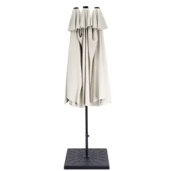 Doppel-Sonnenschirm OZE mit LED 460 x 270 cm weiss