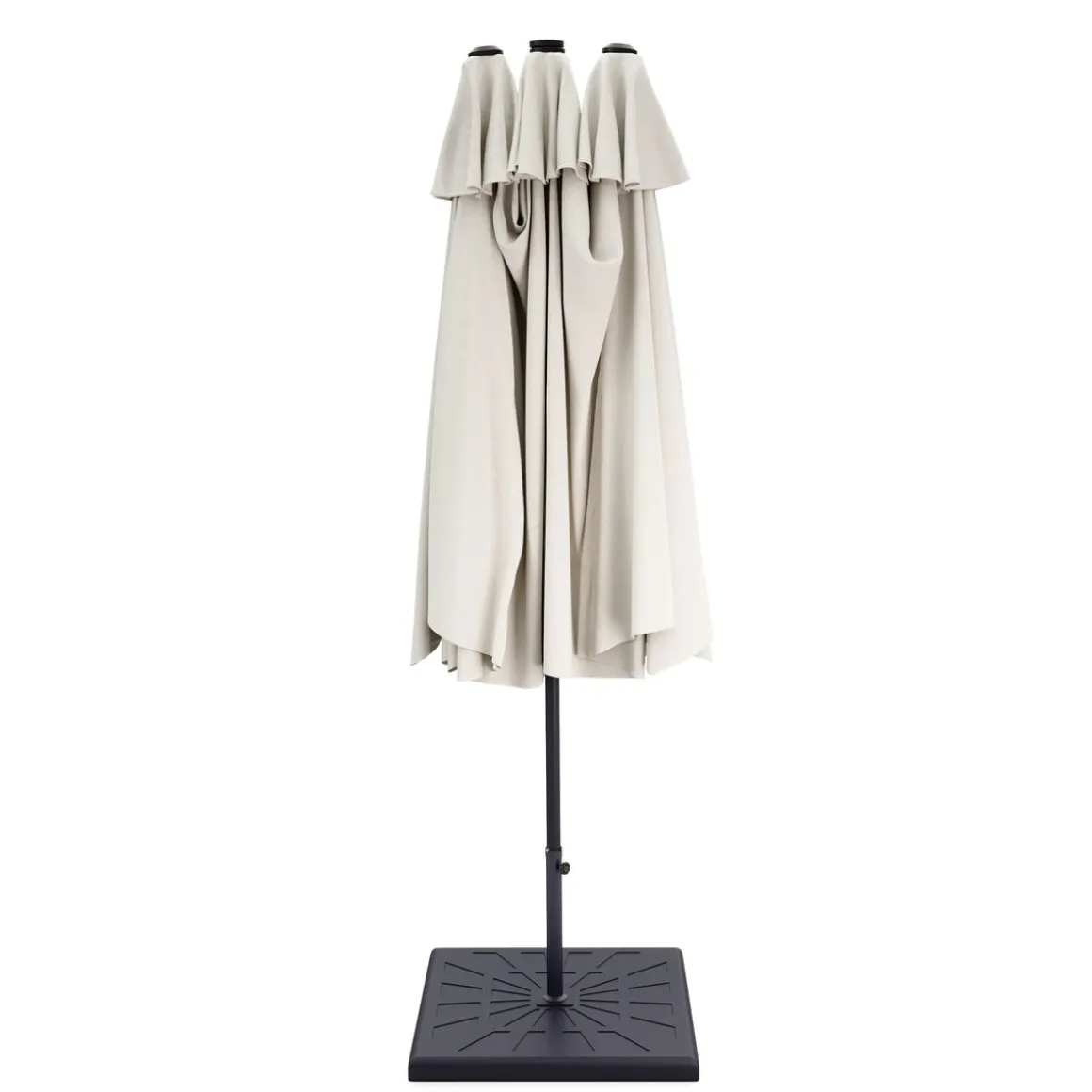 Doppel-Sonnenschirm OZE mit LED 460 x 270 cm weiss