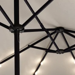 Doppel-Sonnenschirm OZE mit LED 460 x 270 cm weiss