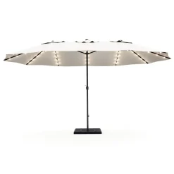 Doppel-Sonnenschirm OZE mit LED 460 x 270 cm weiss