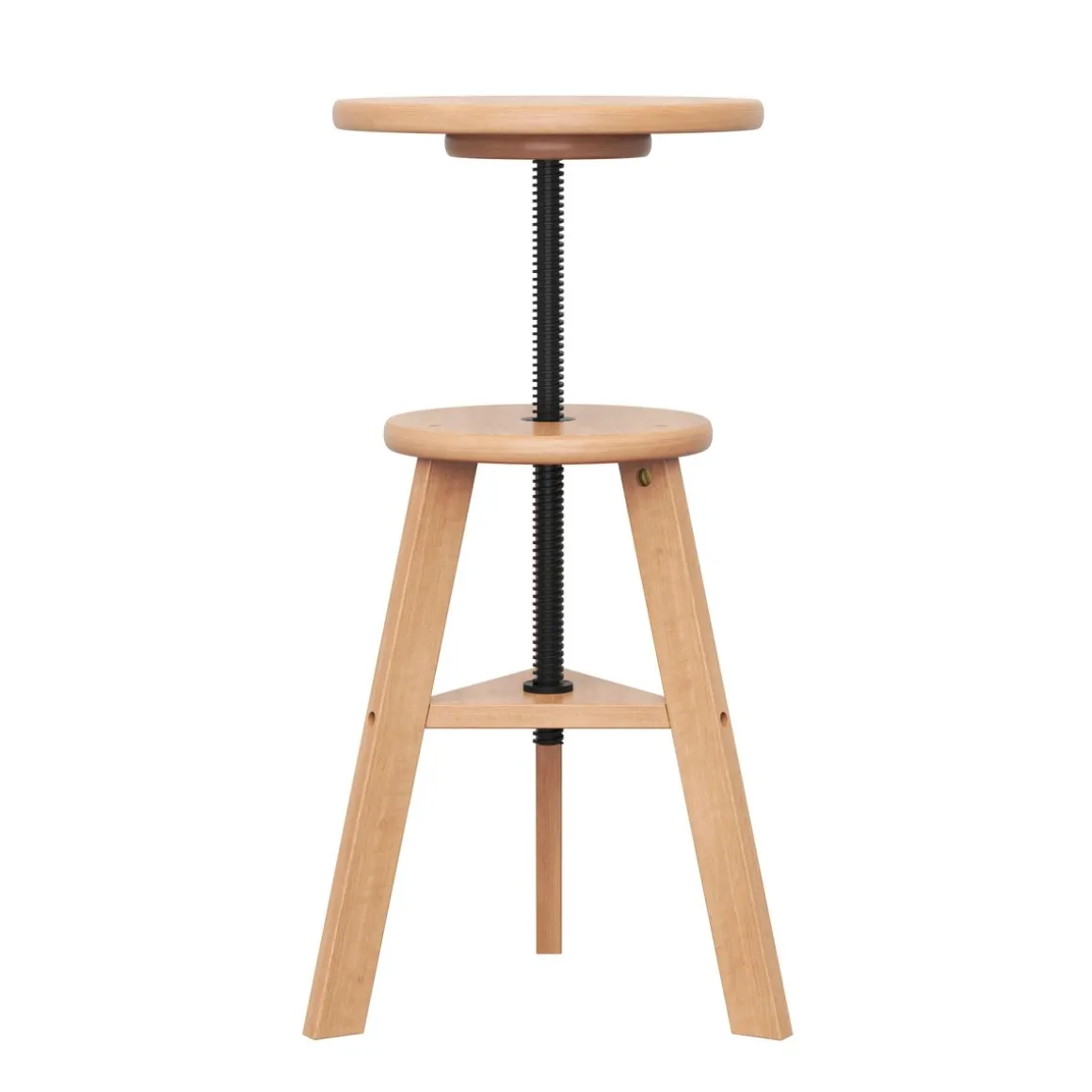 Drehstuhl Atelierhocker Holz höhenverstellbar natur