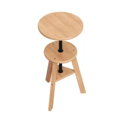 Drehstuhl Atelierhocker Holz höhenverstellbar natur