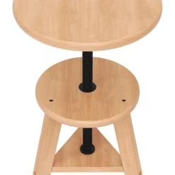 Drehstuhl Atelierhocker Holz höhenverstellbar natur