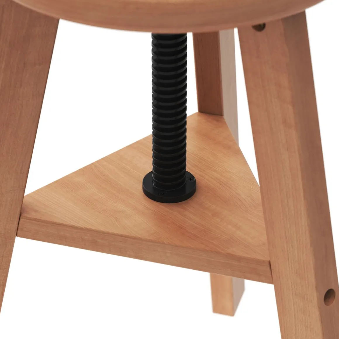 Drehstuhl Atelierhocker Holz höhenverstellbar natur