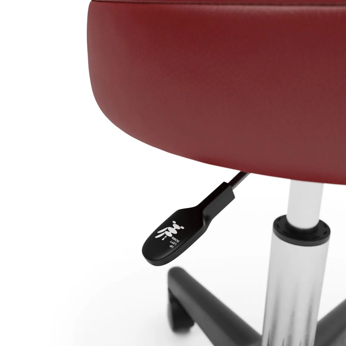 Drehstuhl Rollhocker mit Rückenlehne rot