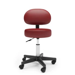 Drehstuhl Rollhocker mit Rückenlehne rot