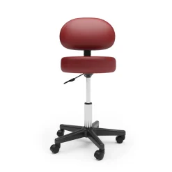 Drehstuhl Rollhocker mit Rückenlehne rot