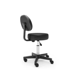 Drehstuhl Rollhocker mit Rückenlehne schwarz