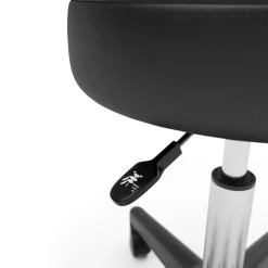 Drehstuhl Rollhocker mit Rückenlehne schwarz