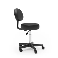 Drehstuhl Rollhocker mit Rückenlehne schwarz