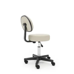 Drehstuhl Rollhocker mit Rückenlehne beige
