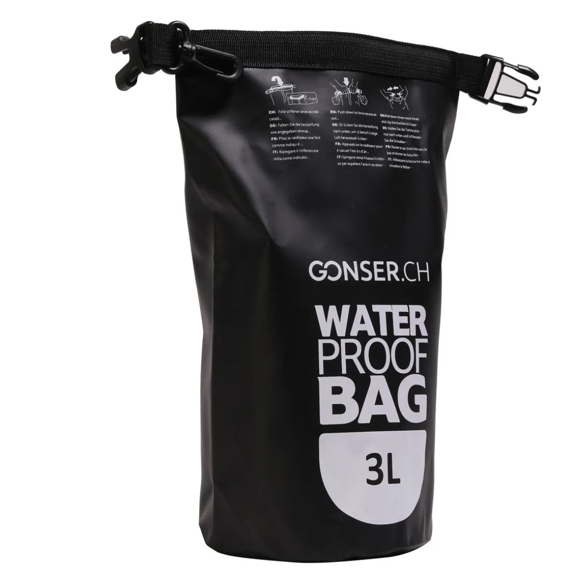 Dry Bag Tasche wasserdicht schwarz 3L