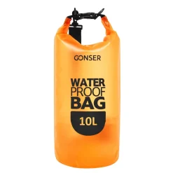 Dry Bag Tasche wasserdicht transparent orange 10L