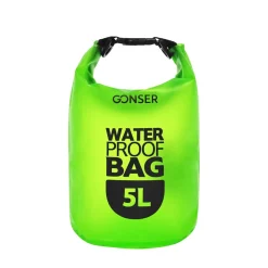 Dry Bag Tasche wasserdicht transparent grün 5L