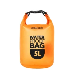 Dry Bag Tasche wasserdicht transparent orange 5L