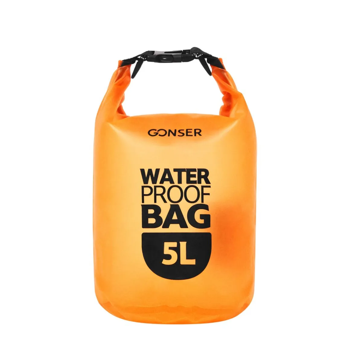 Dry Bag Tasche wasserdicht transparent orange 5L